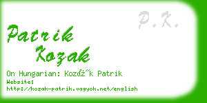 patrik kozak business card